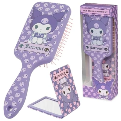 Afbeelding van Hello Kitty Ontwarren haarborstel voor vrouwen, tieners en meisjes, Kawaii haaraccessoires schattige cadeaus haar (Hello Brush &amp; Mirror)
