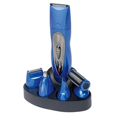 Afbeelding van ProfiCare elektrische trimmerset 5 in 1 haar /baard epilator voor neus/oren blauw inclusief 6 accessoires