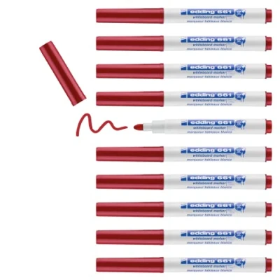 Afbeelding van edding e 661 whiteboard marker, ronde punt, 1 2 mm, rood