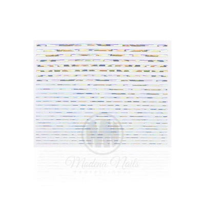 Afbeelding van Modena Nails Nagelsticker Strips Silver Holo 07