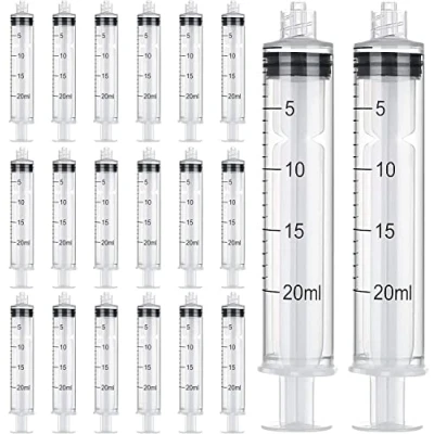 Afbeelding van 10 stuks 20 ml spuit luer Lock, individueel steriel verzegelde plastic lock zonder naald voor wetenschappelijke laboratoria, epoxyhars, ambacht, het voeden van huisdieren (20 ml)