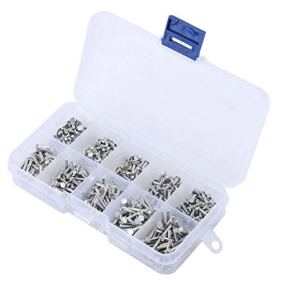 Afbeelding van Rivets Solides, 500 pcs Aluminium Massifs Tête Plate Multi Tailles M2 3/4/5/6/8/10/12/14/16/18mm