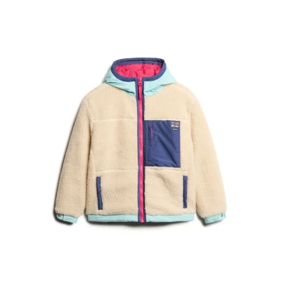 Afbeelding van Superdry Vrouwen Vintage jas van Sherpastof met Capuchon Crème Grootte: 36