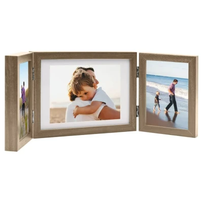 Afbeelding van Fotolijst drieluik 22x15 cm+2x(10x15 cm) lichtbruin