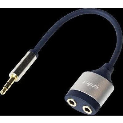 Afbeelding van LogiLink CA1100 Jackplug Audio Adapter [1x male 3,5 mm 2x female mm] Zwart