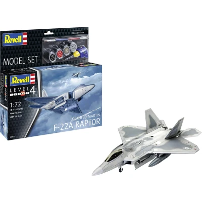 Afbeelding van 1:72 Revell 63858 Lockheed Martin F 22A Raptor Straaljager Model Set Plastic Modelbouwpakket
