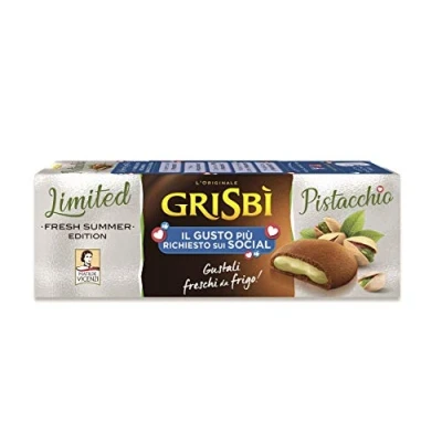 Afbeelding van 6x Matilde Vicenzi Grisbi Biscotti Pistacchio koekjes met pistache crème vulling biscuits cookies 100% Italiaanse 150 g