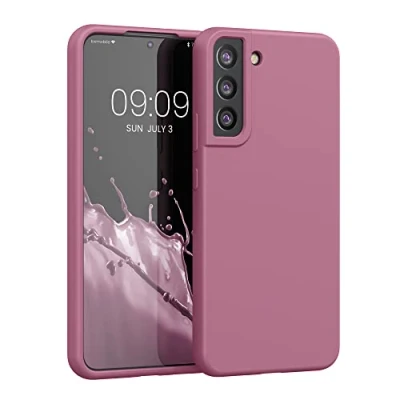 Afbeelding van kwmobile telefoonhoesje geschikt voor Samsung Galaxy S22 Plus Hoesje met siliconen coating Smartphone case in donkerroze