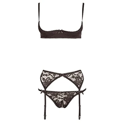 Afbeelding van Half Open BH Setje Zwart Cottelli Collection