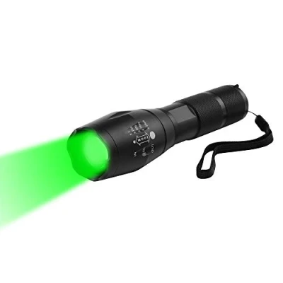 Afbeelding van Groen Licht Zaklamp, WESLITE Tactische Jachtlicht, 250 Yards LED Zaklamp 1 Mode Zoomable &amp; Waterdicht Lange afstand voor Nachtzicht Vissen Roofdier Coyote Hog Jacht