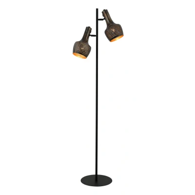 Afbeelding van Freelight Vloerlamp Fueco 2 lichts H 160 cm bruin zwart