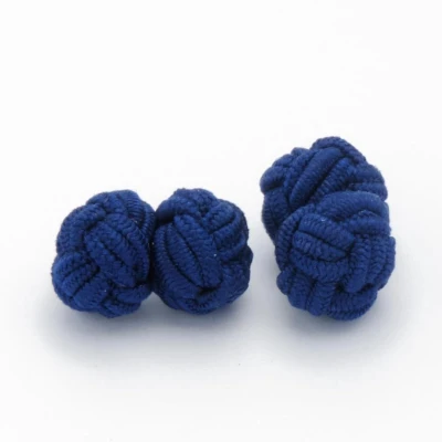 Afbeelding van Manchetknopen Zijden Knoop Blauw Semidonker