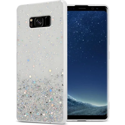 Afbeelding van Cadorabo Hoesje geschikt voor Samsung Galaxy S8 in Transparant met Glitter Beschermhoes van flexibel TPU silicone fonkelende glitters Case Cover Etui