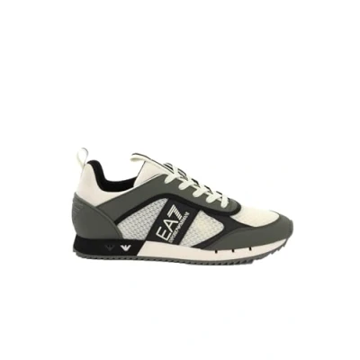 Afbeelding van EA7 Emporio Armani Unisex Sneakers laag, Maat: 42, White/beetle/black Imitatieleer/ textiel