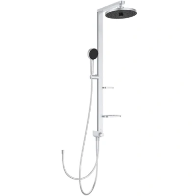 Afbeelding van Ideal standard alu ceraflow douchesysteem zonder douchekraan met hoofdd m 2 straalsoorten 26cm handdouche 10cm silver bd585si