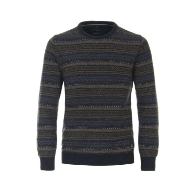 Afbeelding van Casa Moda Casual Regular Fit Trui ronde hals beige, Motief