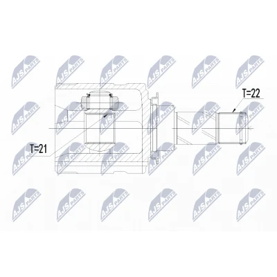 Afbeelding van Homokineet reparatie set, aandrijfas NTY NPW PL 064