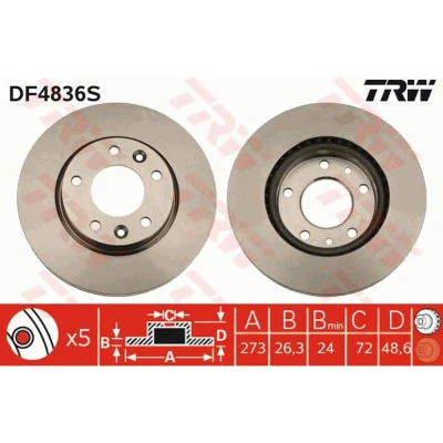 Afbeelding van Trw Remschijf DF4836S