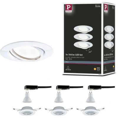 Afbeelding van Paulmann 93422 LED inbouwlamp Base rond incl. 3x5W inbouwspot wit spot metaal 3000 K GU10