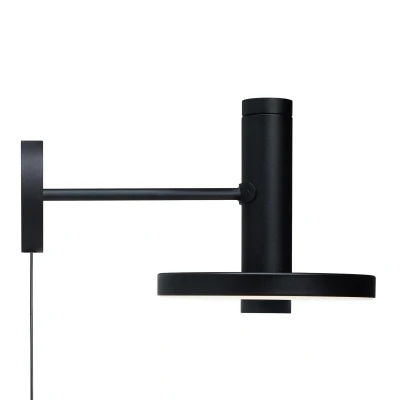 Afbeelding van Tonone Beads 35 wandlamp LED downlight met stekker zwart