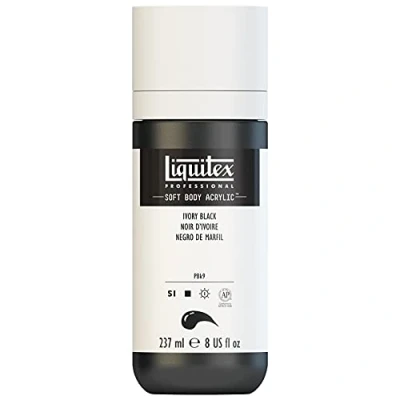 Afbeelding van Liquitex 1923244 Soft Body acrylverf, hoog gepigmenteerd, lichtecht en verouderingsbestendig 237ml fles, Ivory Black
