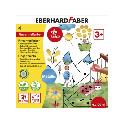 Afbeelding van Vingerverfset metallic Eberhard Faber 4x100ml