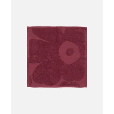 Afbeelding van Marimekko Unikko solid mini handdoek 32x32 cm Donkerrood