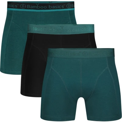 Afbeelding van Bamboo Basics 3P boxers rico groen &amp; zwart XL