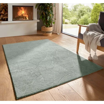 Afbeelding van Zacht Vloerkleed Fuzz Leaf Groen 60x120 Cm