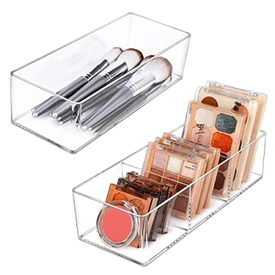 Afbeelding van JessLab Lade Organizer, Acryl Make up Organizer Cosmetische Opslag Sieraden Display voor Bureau Kledingkast Badkamer Ijdelheid Aanrecht Transparant (1+3 Compartiment)