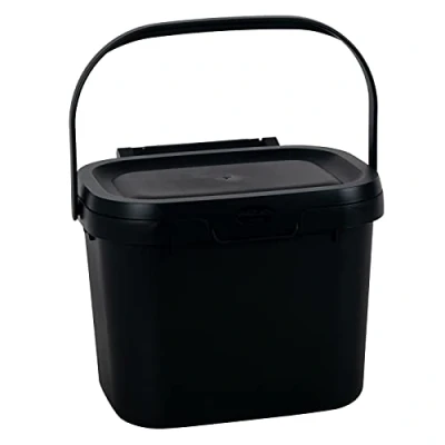 Afbeelding van Addis Compost Caddy Voedselafval Keuken Opbergbak Zwart &amp; All Green Compostering Guide