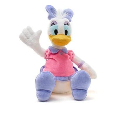 Afbeelding van Disney Store officiële kleine Daisy Duck knuffel voor kinderen uit, 30 cm, knuffelbaar personage met zachte afwerking en geborduurde details, romp zitzakvulling, geschikt vanaf de geboorte