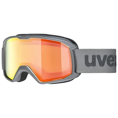 Afbeelding van uvex elemnt FM skibril voor dames en heren vergroot condensvrij gezichtsveld tochtvrije ventilatie van het frame rhino matt/orange orange one size