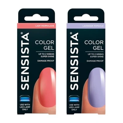 Afbeelding van Sensista Lavender Crush Duo Set Color Gel Gellak Voordeelset Lila Oranje roze nagellak voor LED lamp 2 stuks