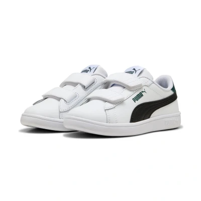 Afbeelding van Smash 3.0 leren V sneakers, Zwart/Wit, Maat 27,5 PUMA