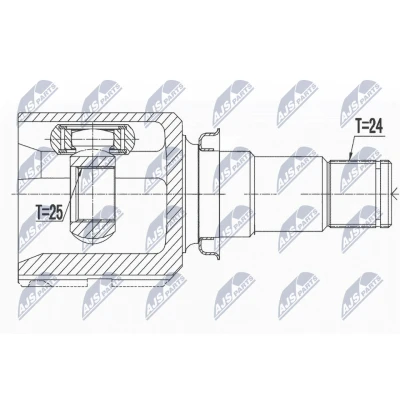 Afbeelding van Homokineet reparatie set, aandrijfas NTY NPW TY 158