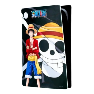 Afbeelding van Konix One Piece beschermende gevel voor PS5 console, silicone, schokbestendig, krasbestendig, motief Luffy, zwart