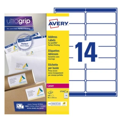 Afbeelding van Etiket Avery L7163 40 99.1x38.1mm wit 560stuks
