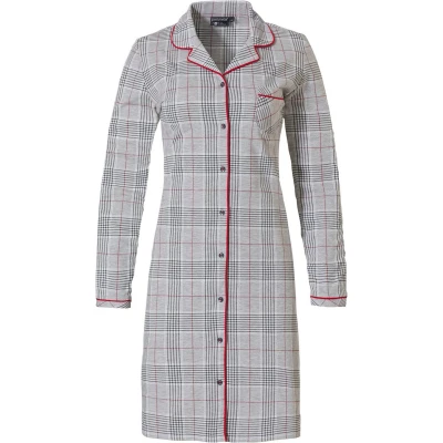 Afbeelding van Pastunette deluxe dames nachthemd L/M 95Cm Red Square 40 Grijs