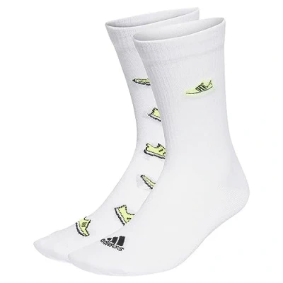 Afbeelding van adidas Crew Sokken, Wit/Lucide Citroen/Zwart, Small