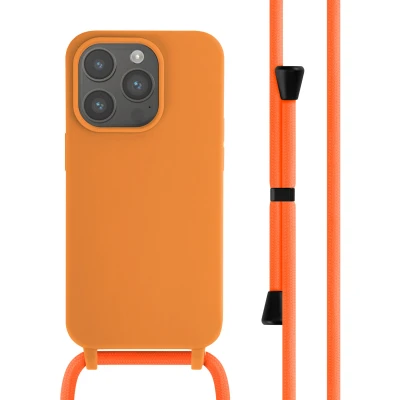 Afbeelding van Apple iPhone 14 Pro Hoesje Siliconen en TPU (zacht) iMoshion Softcase/Koordhoesje/Backcover Oranje Telefoonhoesje