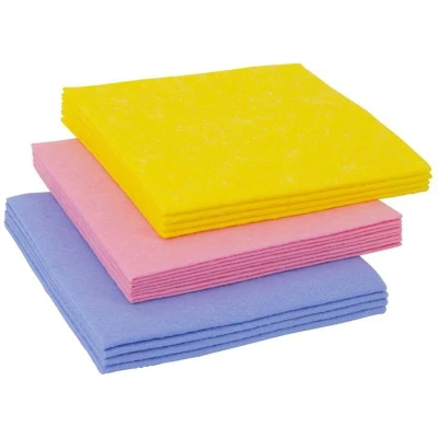 Afbeelding van Huishouddoekjes Viscose Set À 12 Ca. 35X35cm Blauw Roze Geel
