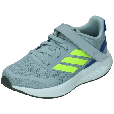 Afbeelding van adidas Performance Runfalcon 5 Hardloopschoenen voor op de weg kinderen, Maat: 31, Halo silver/lucid lemon/team royal blue Textiel/ synthetisch