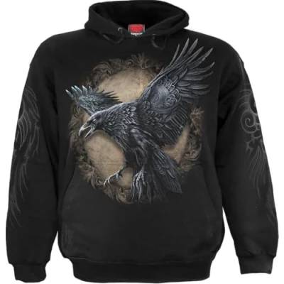 Afbeelding van Spiral Raven Wise Hoodie/trui M Zwart