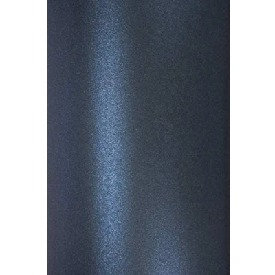 Afbeelding van Netuno 100x parelmoer donkerblauw knutselpapier DIN A4 21x29,7cm 120g Majestic Kings Blue fijn papier metallic glanzend voor bruiloft verjaardag doop Kerstmis