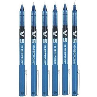 Afbeelding van Pilot BX V5 Hi Tecpoint balpen, extra fijne punt van 0,5 mm, lijnbreedte, 6 stuks blauw
