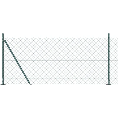 Afbeelding van vidaXL Ketenverkeershek Set van 2 Groen Poedergecoat staal 1 x 25 m