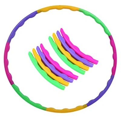 Afbeelding van Hoelahoep voor kinderen, hoge kwaliteit, 8 delig afneembaar design, gekleurde diameter 65 cm, gemakkelijk te dragen, volwassenen of kinderen vanaf 4 jaar training, sport en spelen