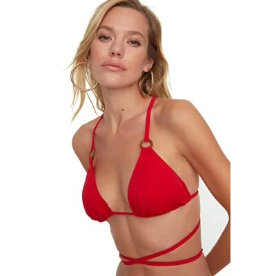 Afbeelding van Trendyol Damesaccessoire gedetailleerde bikini top, rood, 36