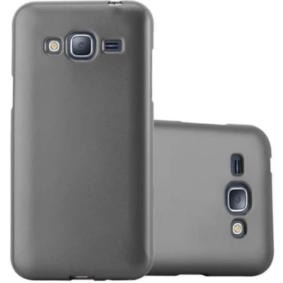 Afbeelding van Cadorabo Hoesje geschikt voor Samsung Galaxy J3 2016 in METALLIC GRIJS Beschermhoes gemaakt van flexibel TPU silicone Case Cover